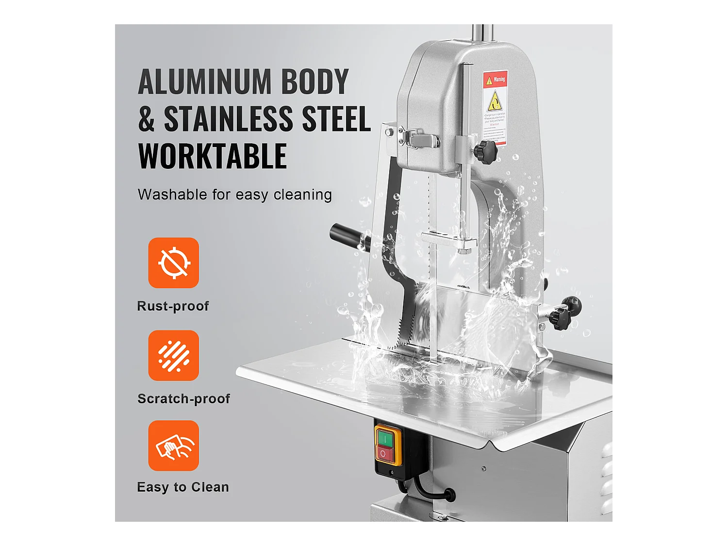 Machine de Scie à Os SucceBuy 650 W, Scie à Ruban Électrique en Acier Inoxydable, pour Viande