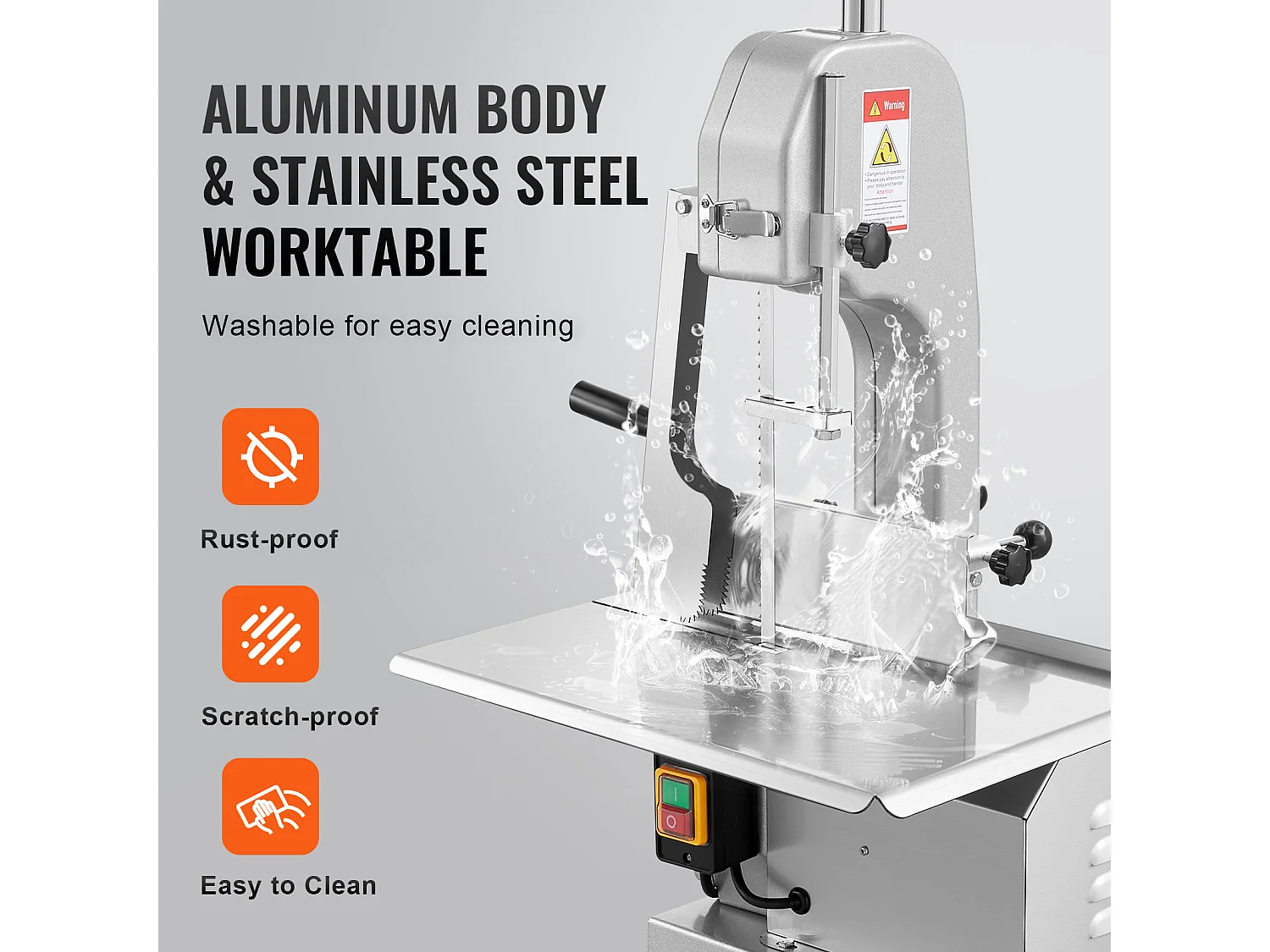 Machine de Scie à Os SucceBuy 650 W, Scie à Ruban Électrique en Acier Inoxydable, pour Viande