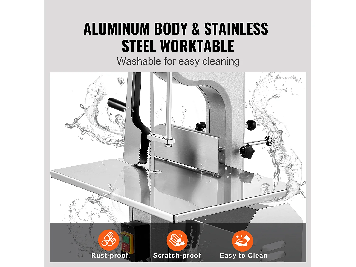 Machine de Scie à Os SucceBuy, Scie à Viande Électrique, Machine à Scier les Os en Acier Inoxydable, 1800 W, 5 Lames