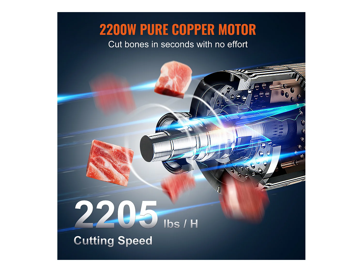 Machine de Scie à Os SucceBuy 2200 W, Scie à Ruban Électrique en Acier Inoxydable, Commerciale