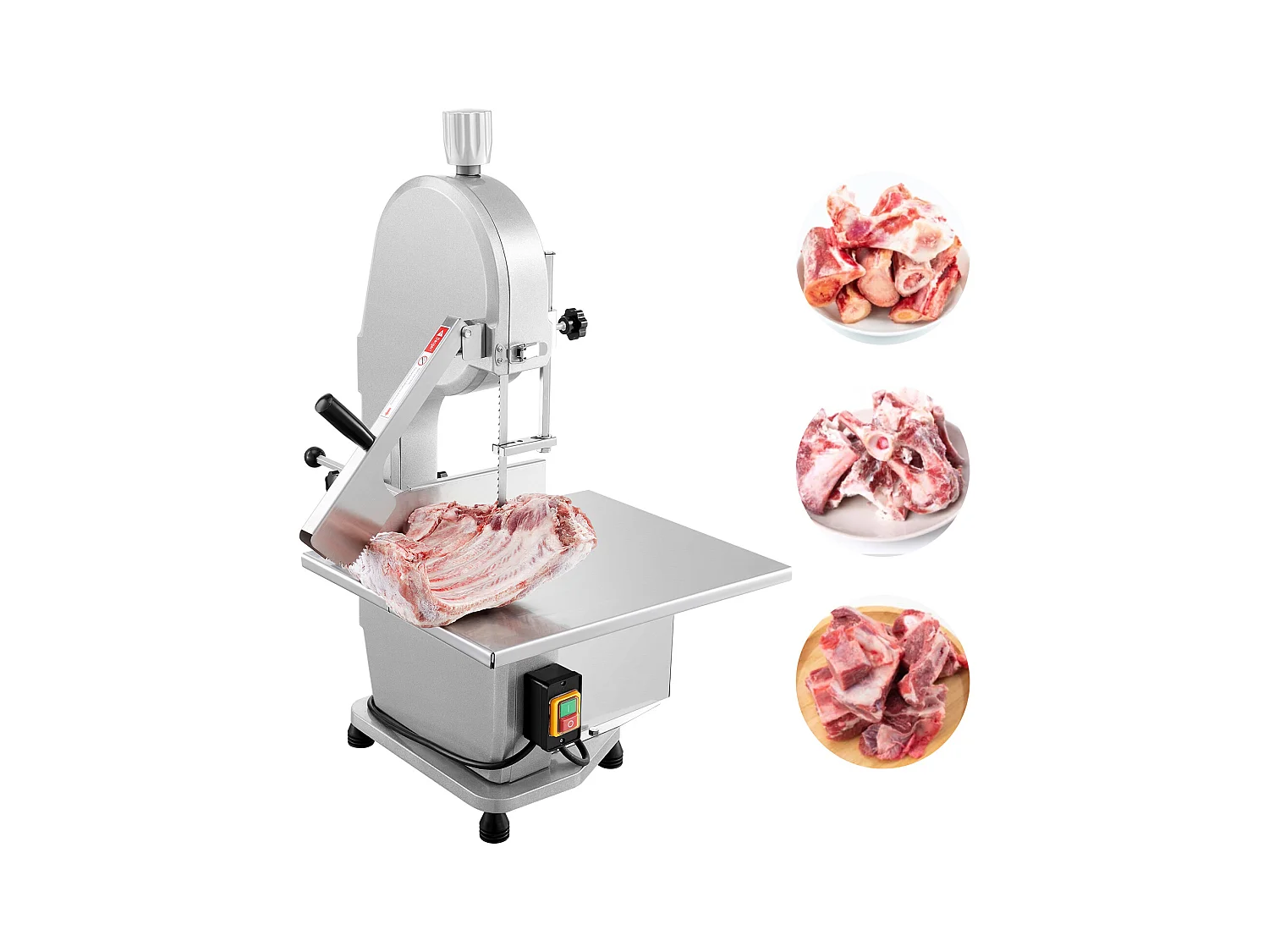 Machine de Scie à Os SucceBuy, Scie à Ruban Électrique pour la Viande, 1800 W, Acier Inoxydable, Coupe-os Haute Capacité