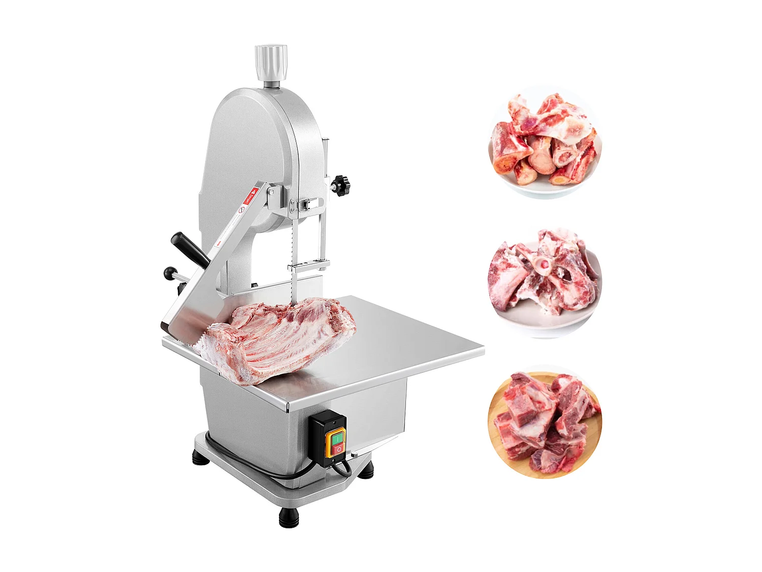 Machine de Scie à Os SucceBuy, Scie à Ruban Électrique pour la Viande, 1800 W, Acier Inoxydable, Coupe-os Haute Capacité