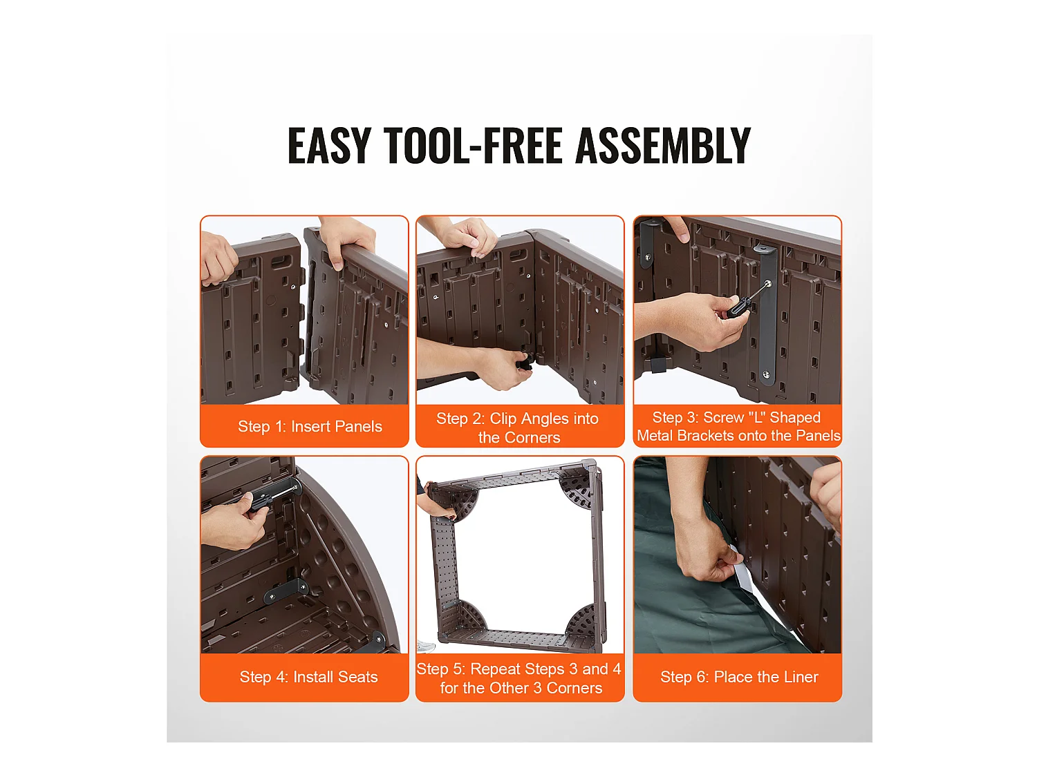 Bac à sable SucceBuy, Carré HDPE, Extérieur Jardin, 3-12 Ans, pour Extérieur, Jardin, Plage, Parc