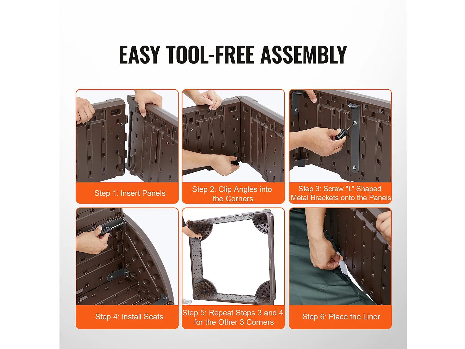 Bac à sable SucceBuy, Carré HDPE, Extérieur Jardin, 3-12 Ans, pour Extérieur, Jardin, Plage, Parc