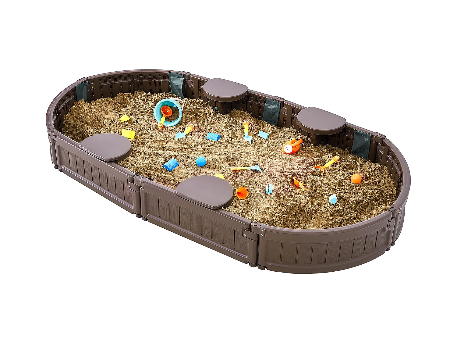 Bac à Sable SucceBuy, Ovale HDPE, Extérieur Jardin, 3-12 Ans, pour Événements, Fêtes, Décoration Intérieure