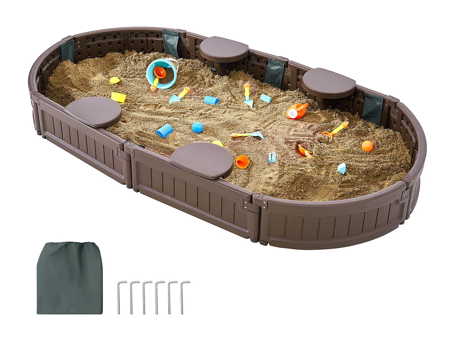 Bac à Sable SucceBuy, Ovale HDPE, Extérieur Jardin, 3-12 Ans, pour Événements, Fêtes, Décoration Intérieure