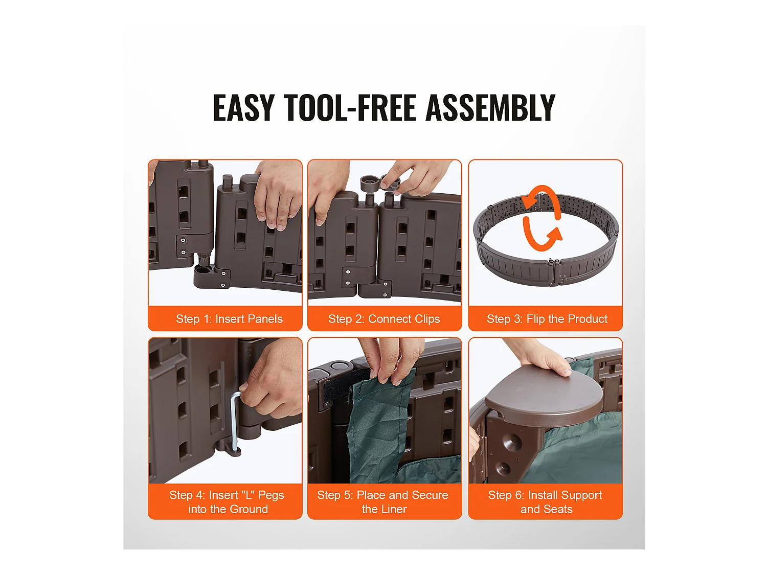 Bac à Sable SucceBuy, Rond HDPE, Extérieur Jardin, 3-12 Ans, pour Extérieur, Jardin, Plage, Parc