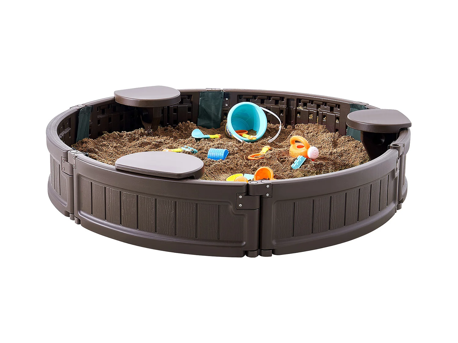 Bac à Sable SucceBuy, Rond HDPE, Extérieur Jardin, 3-12 Ans, pour Extérieur, Jardin, Plage, Parc