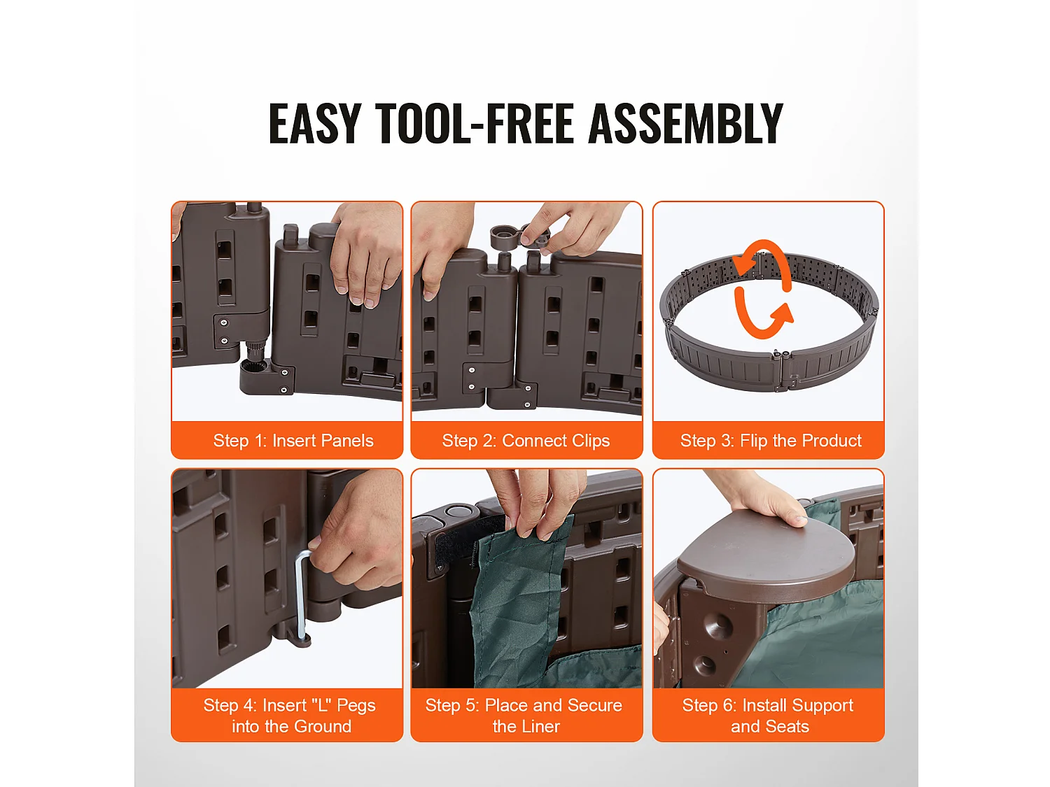 Bac à Sable SucceBuy, Rond HDPE, Extérieur Jardin, 3-12 Ans, pour Extérieur, Jardin, Plage, Parc