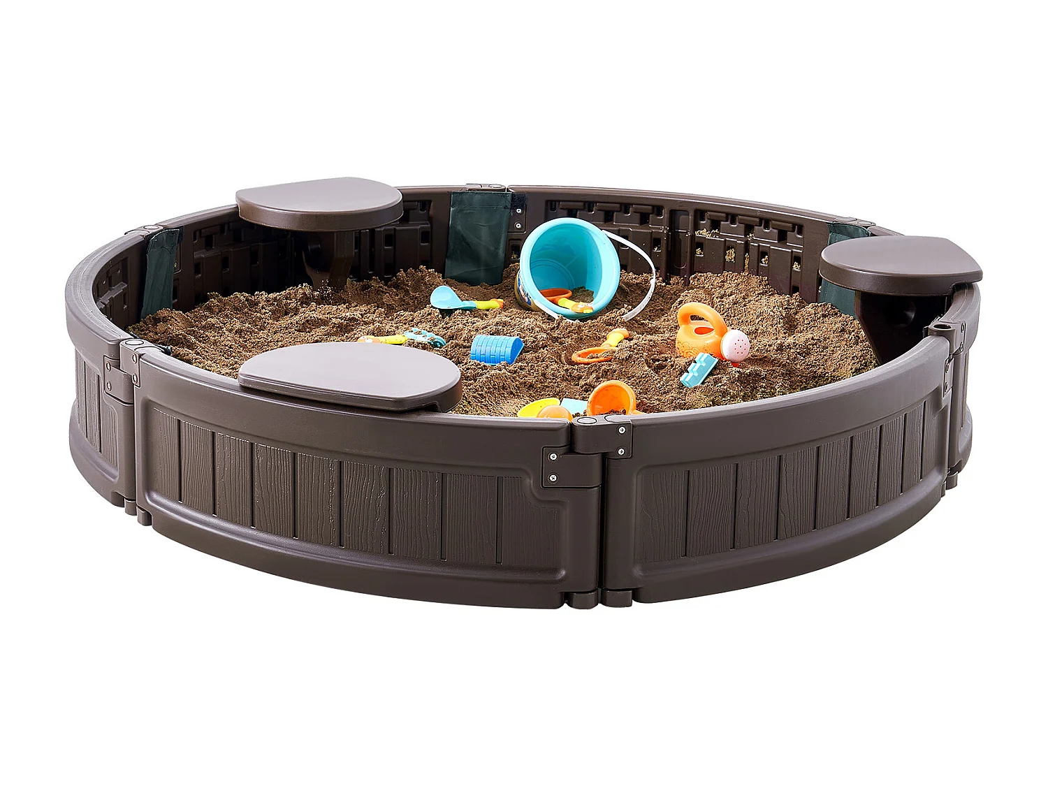 Bac à Sable SucceBuy, Rond HDPE, Extérieur Jardin, 3-12 Ans, pour Extérieur, Jardin, Plage, Parc