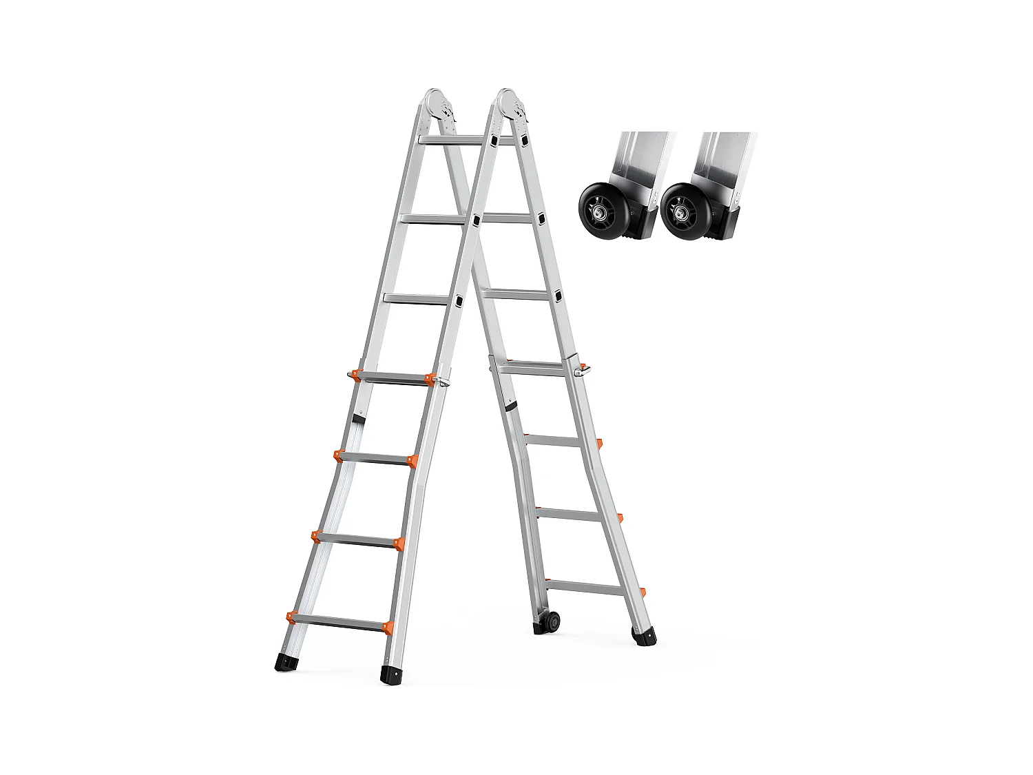 Drabina Teleskopowa SucceBuy, 4 m, Rama A, Wielofunkcyjna