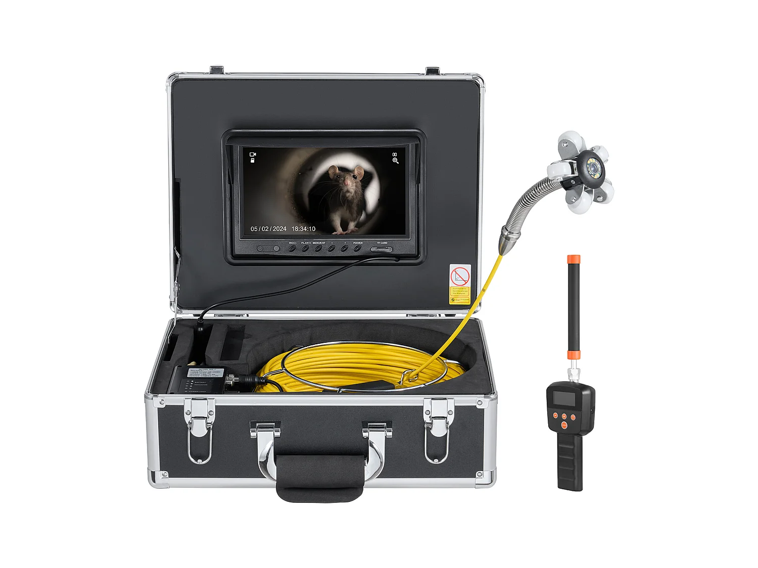 Caméra d'Égout SucceBuy, 50m de Long, Caméra de Conduit à Nivellement Automatique avec Localisateur 512 Hz et Zoom 36X