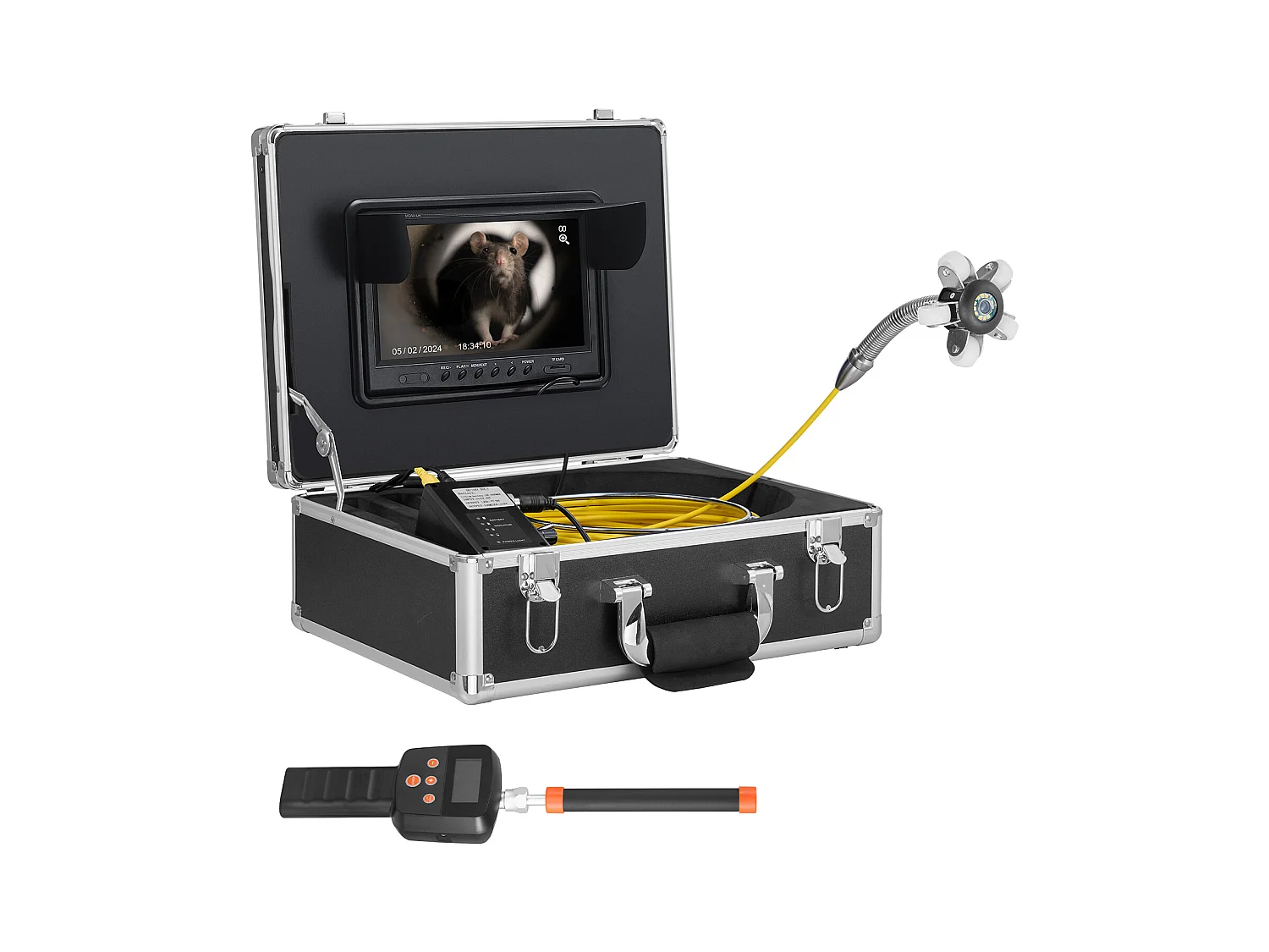 Caméra d'Égout SucceBuy, 50m de Long, Caméra de Conduit à Nivellement Automatique avec Localisateur 512 Hz et Zoom 36X