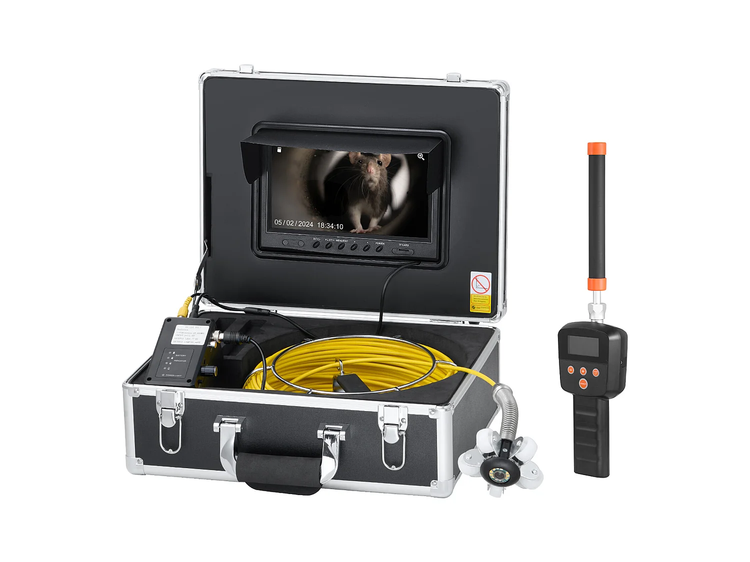 Caméra d'Égout SucceBuy, 50m de Long, Caméra de Conduit à Nivellement Automatique avec Localisateur 512 Hz et Zoom 36X