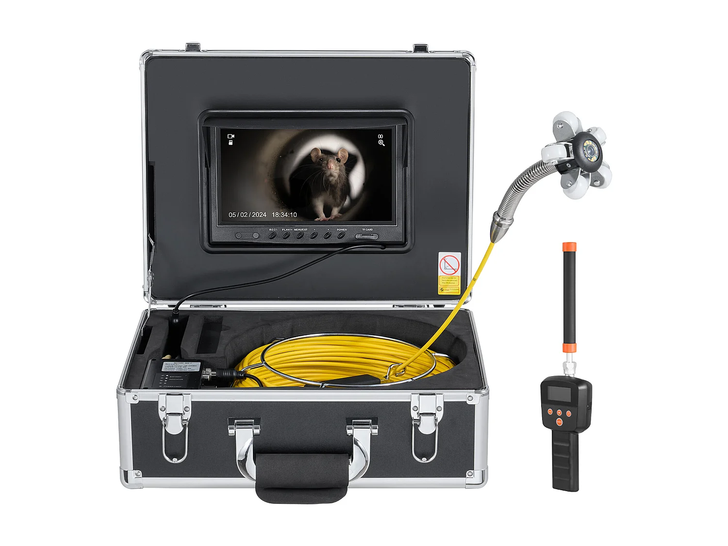 Caméra d'Égout SucceBuy, 50m de Long, Caméra de Conduit à Nivellement Automatique avec Localisateur 512 Hz et Zoom 36X