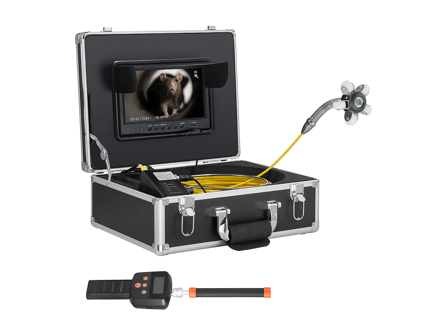 Caméra d'Égout SucceBuy, 50m de Long, Caméra de Conduit à Nivellement Automatique avec Localisateur 512 Hz et Zoom 36X