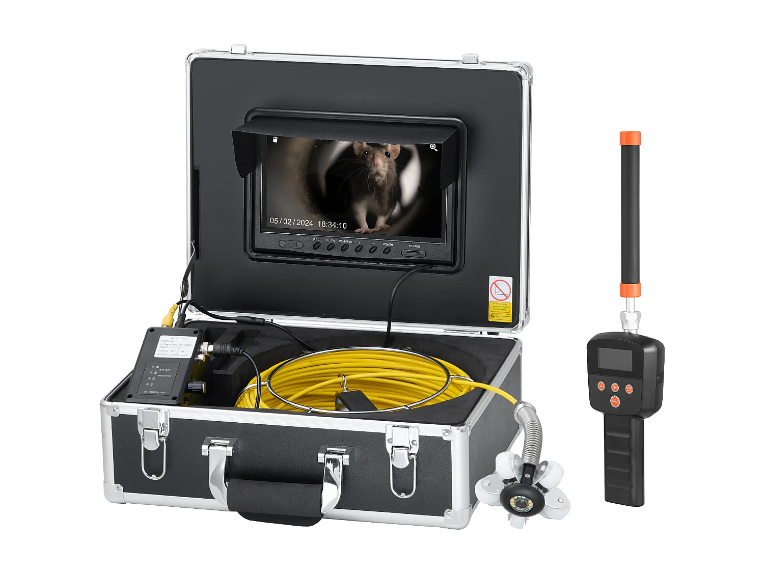 Caméra d'Égout SucceBuy, 50m de Long, Caméra de Conduit à Nivellement Automatique avec Localisateur 512 Hz et Zoom 36X