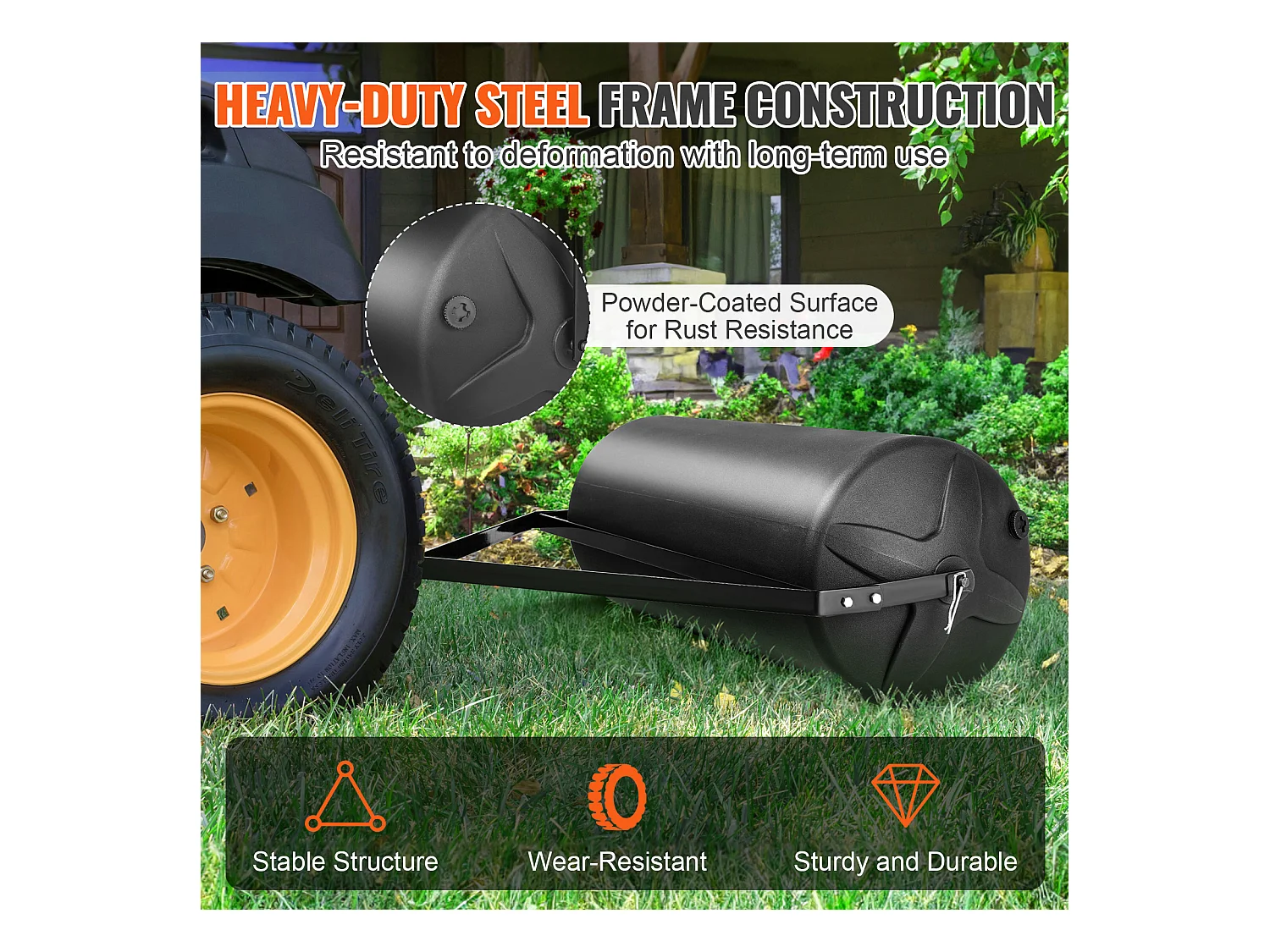 Rullino per Erba SucceBuy Tratto da 181KG, Rullino per Erba Riempito di Sabbia e Acqua