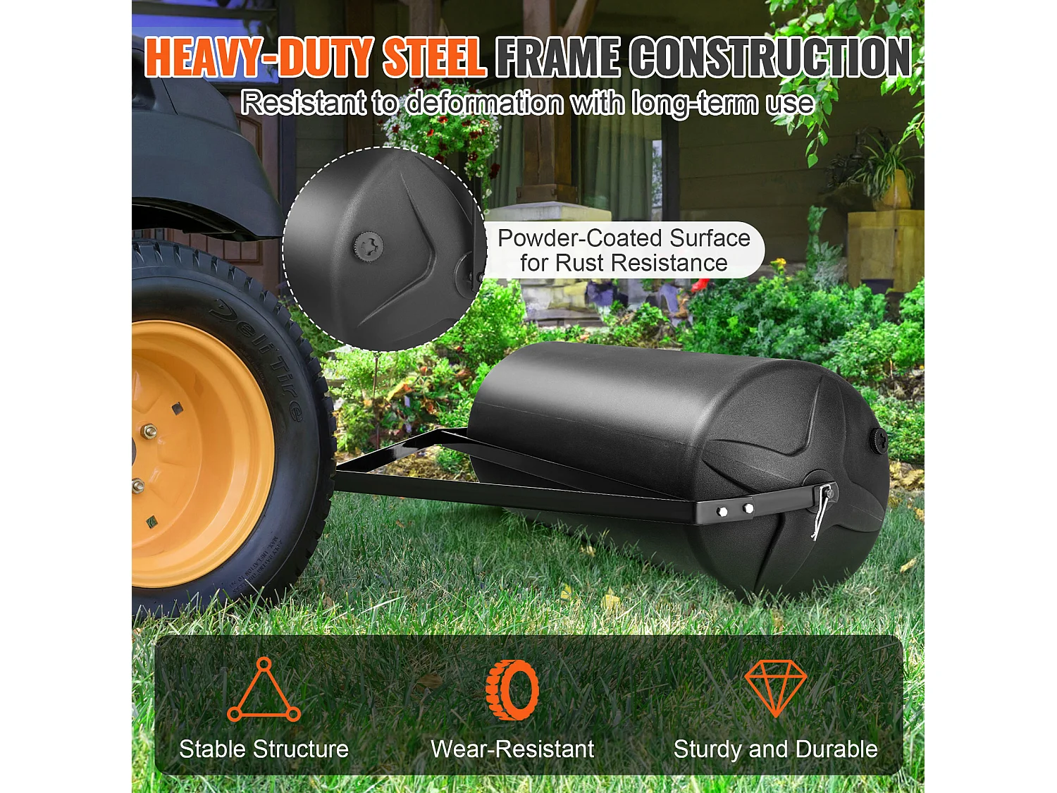 Rullino per Erba SucceBuy Tratto da 181KG, Rullino per Erba Riempito di Sabbia e Acqua