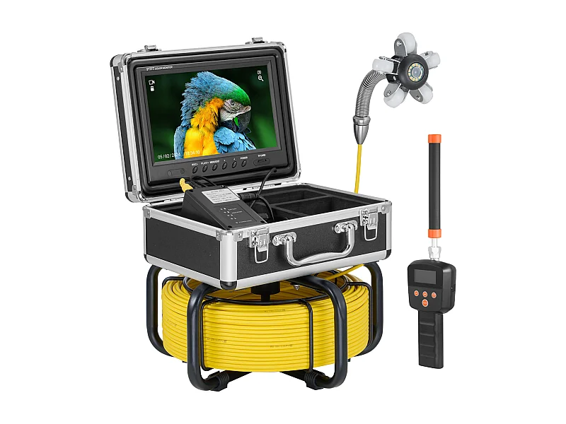 Caméra d'Égout SucceBuy, Taille 50 m, Caméra de Conduit de Drainage à Nivellement Automatique avec Localisateur 512 Hz