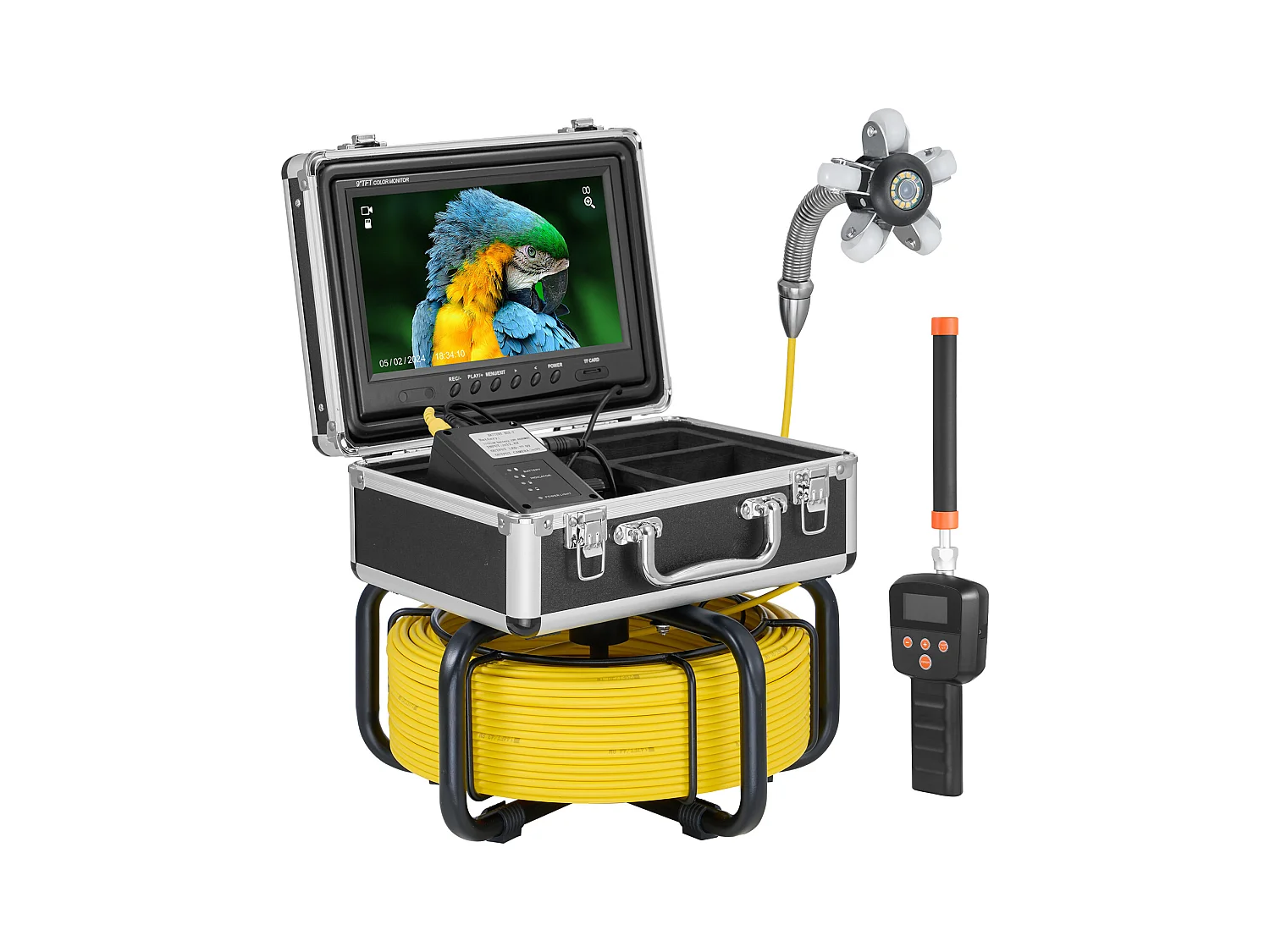 Caméra d'Égout SucceBuy, Taille 50 m, Caméra de Conduit de Drainage à Nivellement Automatique avec Localisateur 512 Hz