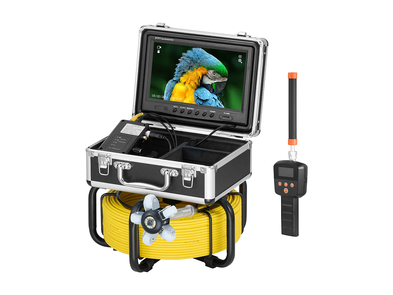 Caméra d'Égout SucceBuy, Taille 50 m, Caméra de Conduit de Drainage à Nivellement Automatique avec Localisateur 512 Hz