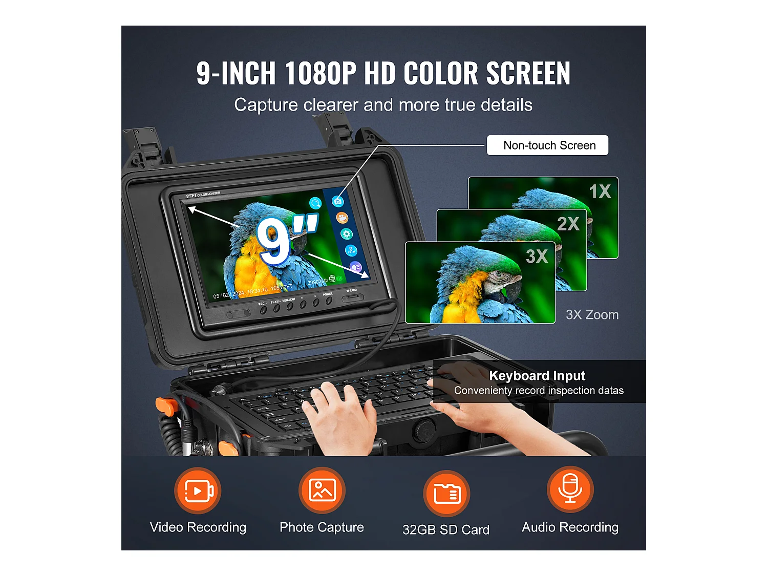 Caméra d'Égout SucceBuy,50 m de Longueur, Caméra de Drainage à Nivellement Automatique avec Émetteur 512 Hz