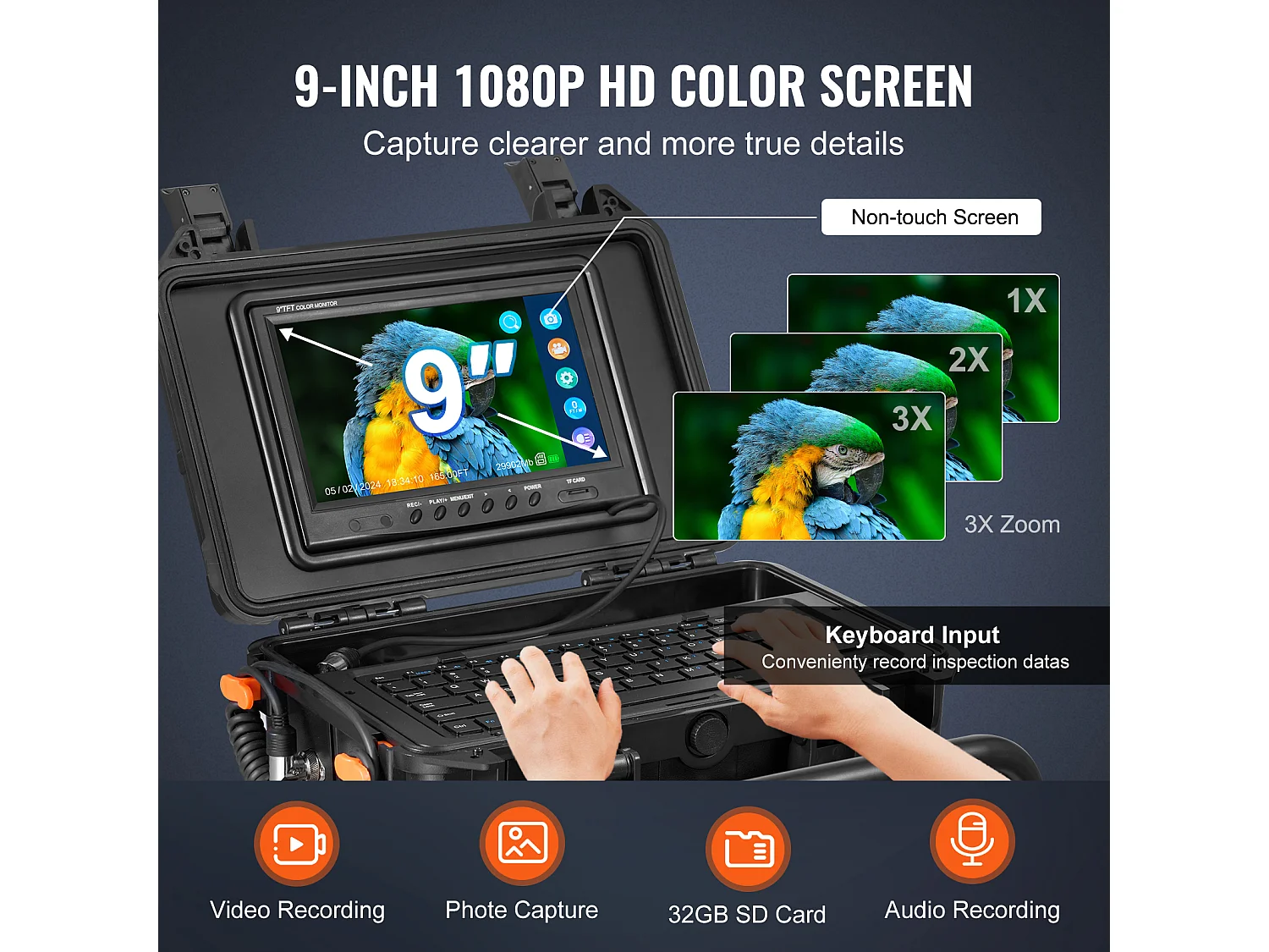 Caméra d'Égout SucceBuy,50 m de Longueur, Caméra de Drainage à Nivellement Automatique avec Émetteur 512 Hz