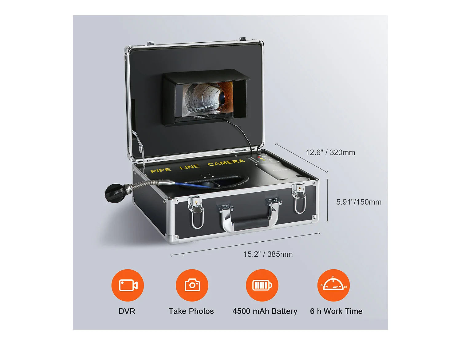 Caméra d'Égout SucceBuy, Câble de 50 m, Caméra d'Inspection de Tuyaux avec Écran de 18 cm