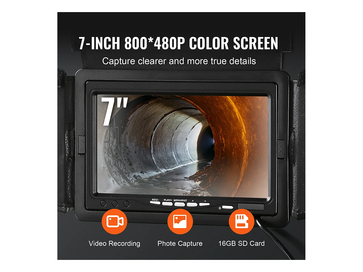 Caméra d'Égout SucceBuy, Câble de 50 m, Caméra d'Inspection de Tuyaux avec Écran de 18 cm