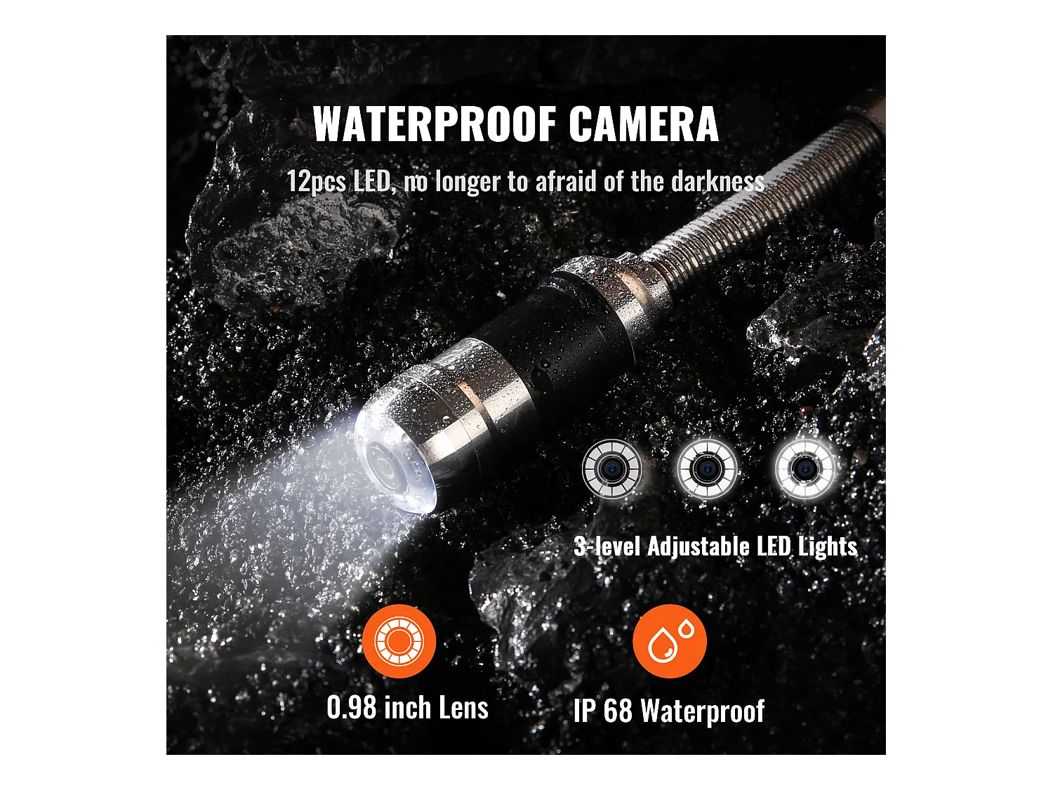 Caméra d'Égout SucceBuy, Câble de 50 m, Caméra d'Inspection de Tuyaux avec Écran de 18 cm