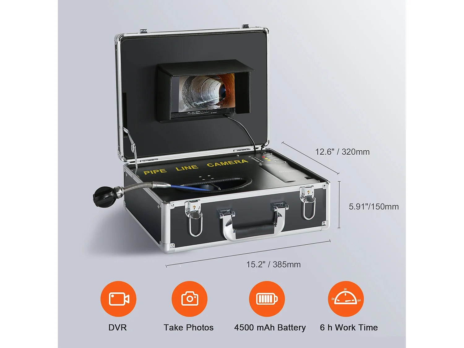 Caméra d'Égout SucceBuy, Câble de 50 m, Caméra d'Inspection de Tuyaux avec Écran de 18 cm