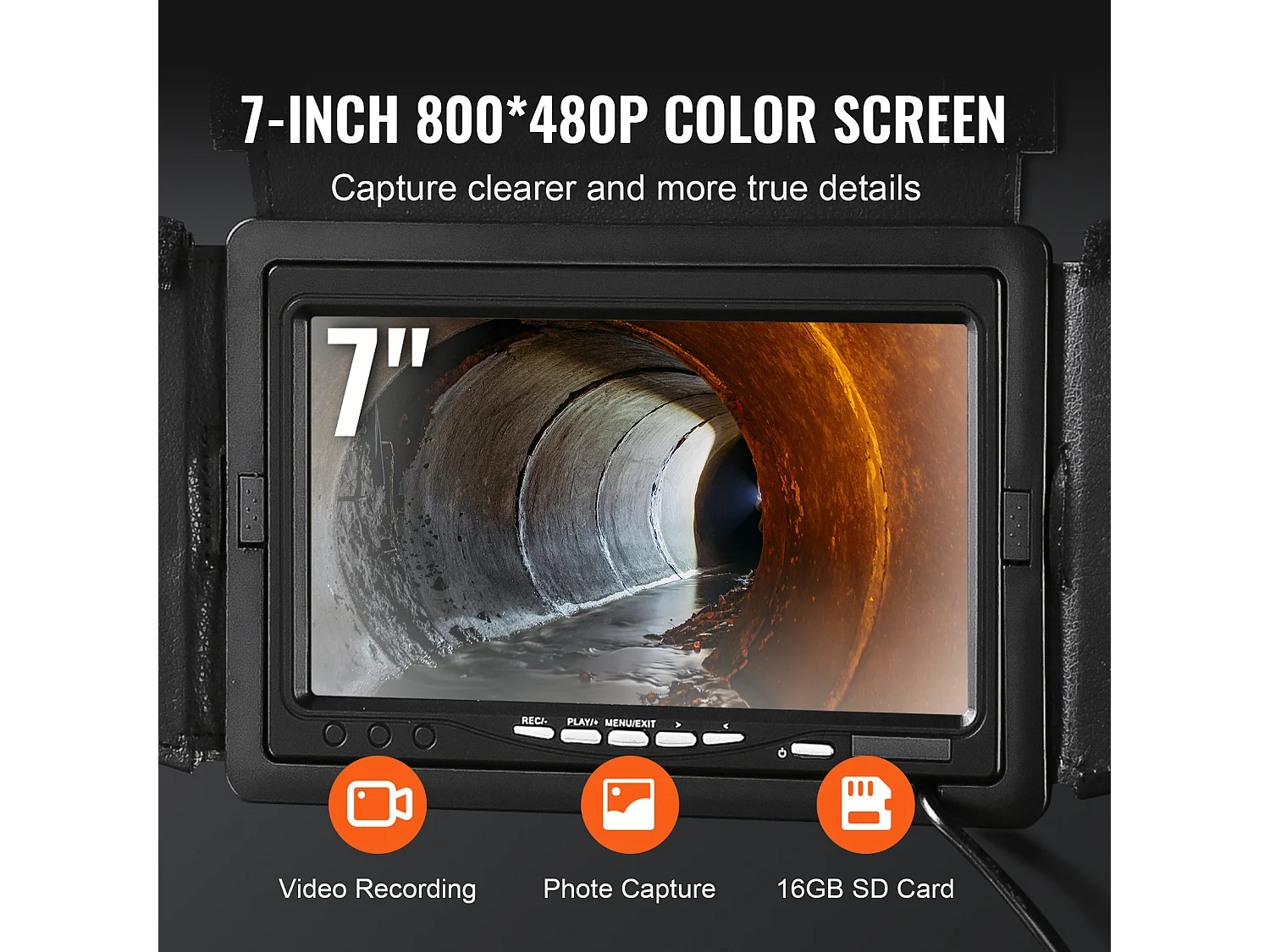 Caméra d'Égout SucceBuy, Câble de 50 m, Caméra d'Inspection de Tuyaux avec Écran de 18 cm