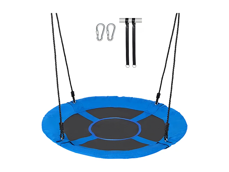Vogelnestschommel SucceBuy 101,6 Cm, Schotelvormige Schommel, Draagvermogen 340,2 Kg, 900D Oxford Blauw
