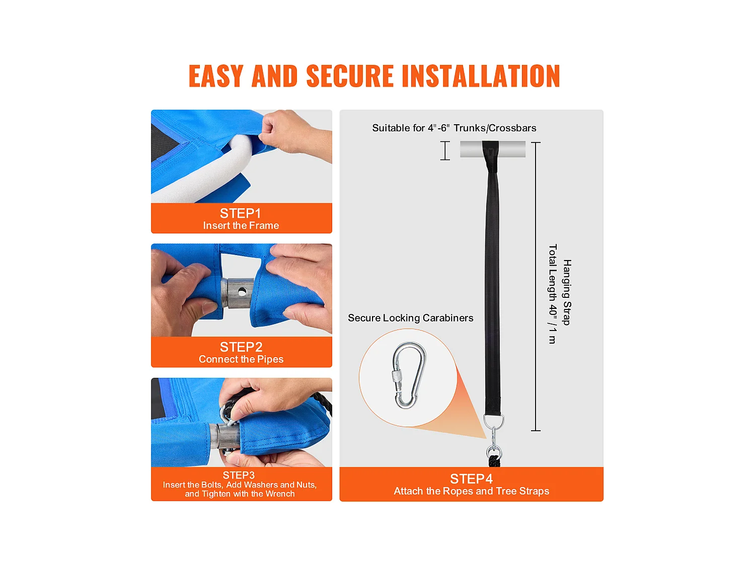 Columpio De Plataforma SucceBuy De 152,4 Cm, Columpio De Árbol Para Niños, Capacidad De 317,5 Kg
