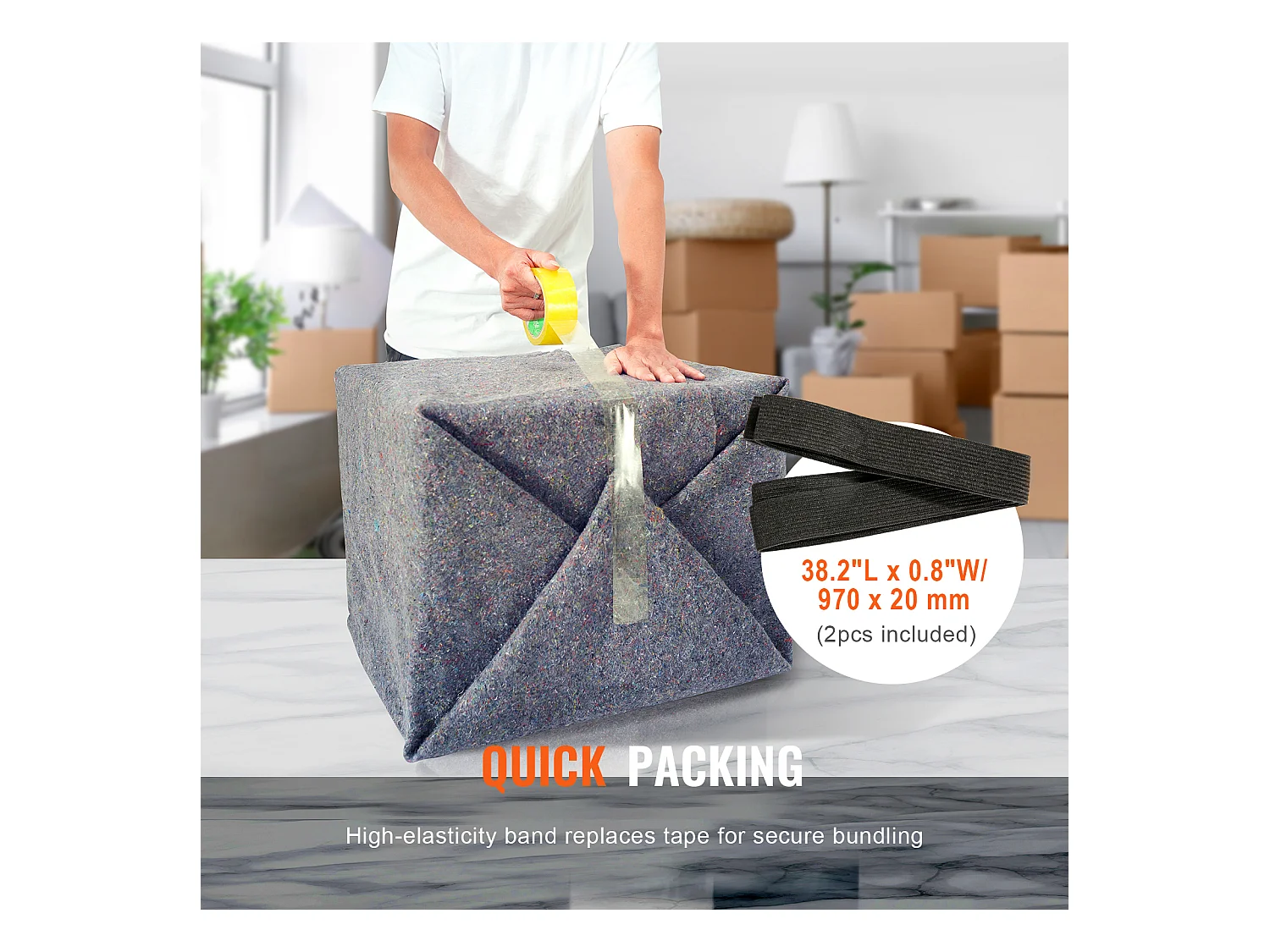 Coperte da trasloco SucceBuy, coperte da imballaggio, 1,82 m x 1,37 m, cuscinetti per mobili, confezione da 24, 9,5 kg/gz
