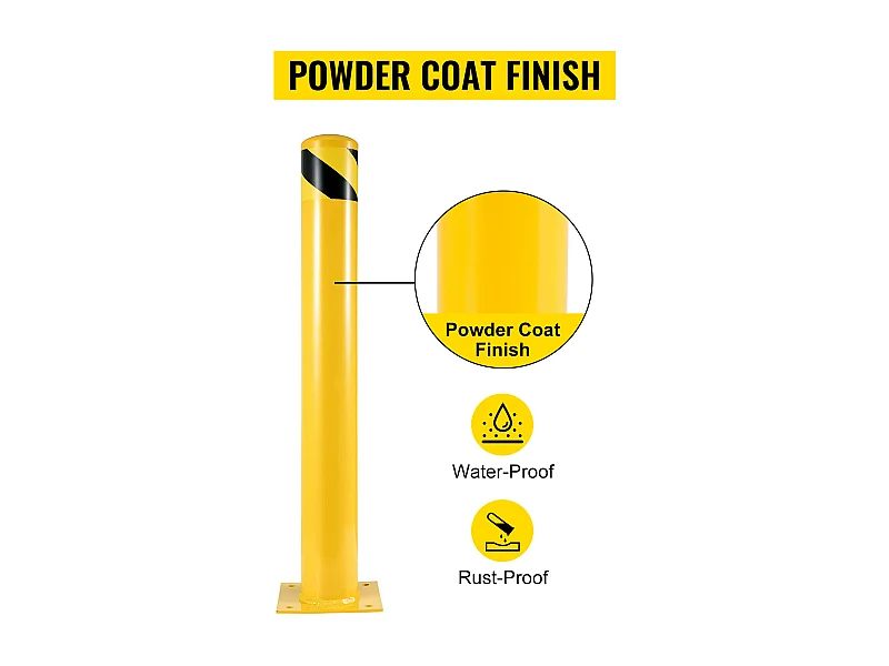 Valla de Seguridad SucceBuy, 106 x 14 cm, Valla de Tubo de Acero Amarillo