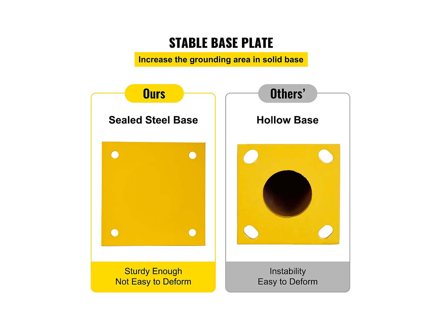 Valla de Seguridad SucceBuy, 106 x 14 cm, Valla de Tubo de Acero Amarillo