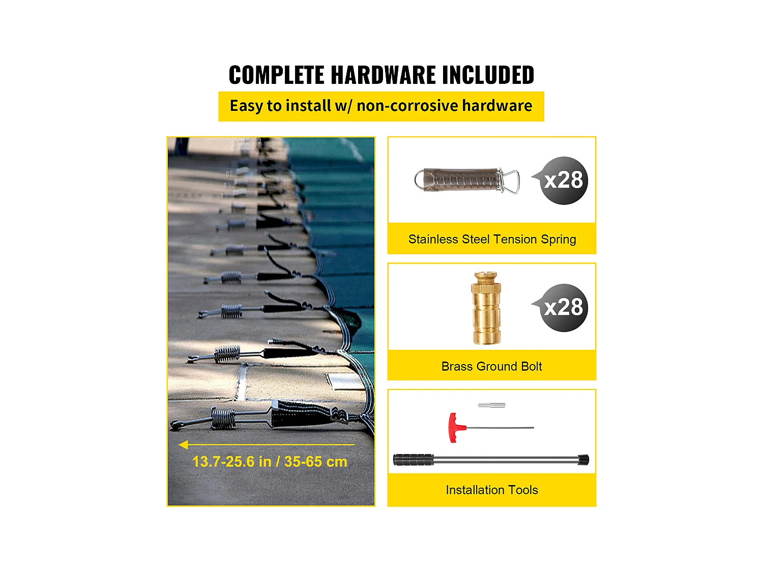 Bâche Hivernage pour Piscines, SucceBuy Couverture de Sécurité Rectangulaire pour Piscine, 490 x 980 cm, Verte, pour une Utilisation en Extérieur en Hiver