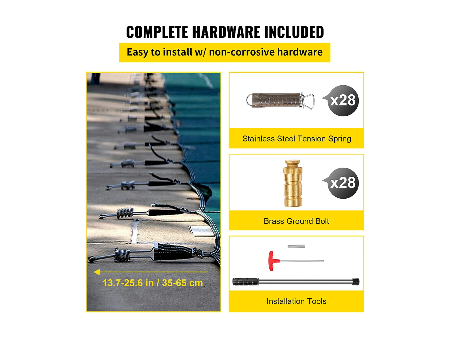 Bâche Hivernage pour Piscines, SucceBuy Couverture de Sécurité Rectangulaire pour Piscine, 490 x 980 cm, Verte, pour une Utilisation en Extérieur en Hiver