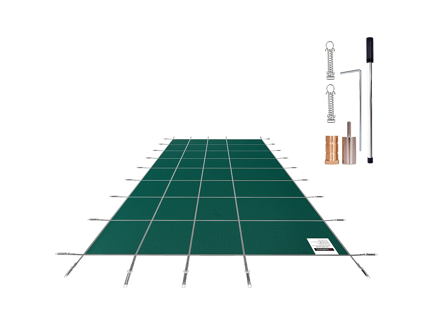 Bâche Hivernage pour Piscines, SucceBuy Couverture de Sécurité pour Piscine, Convient aux Piscines Enterrées Rectangulaires de 488 x 975 cm, Verte