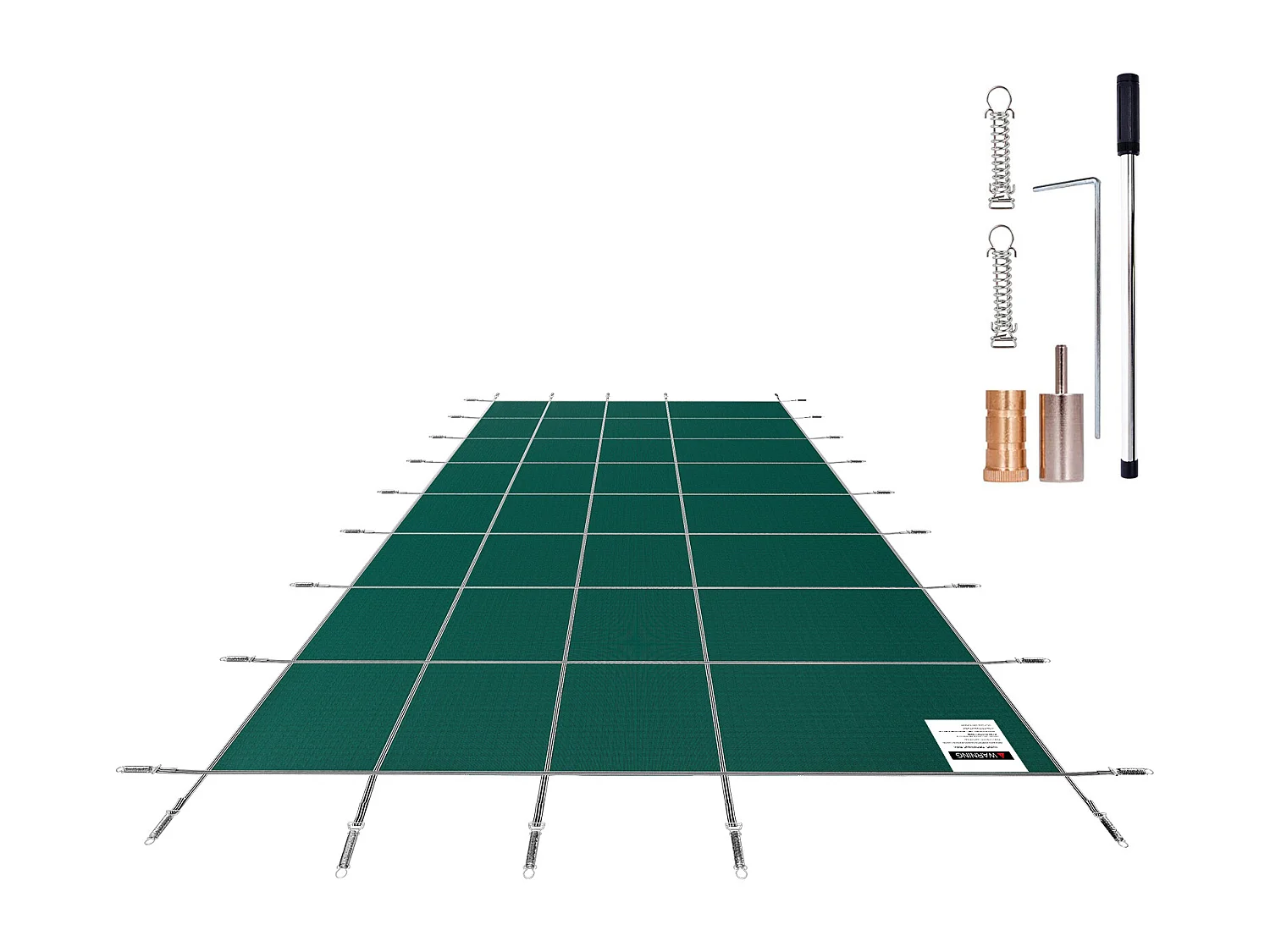 Bâche Hivernage pour Piscines, SucceBuy Couverture de Sécurité pour Piscine, Convient aux Piscines Enterrées Rectangulaires de 488 x 975 cm, Verte