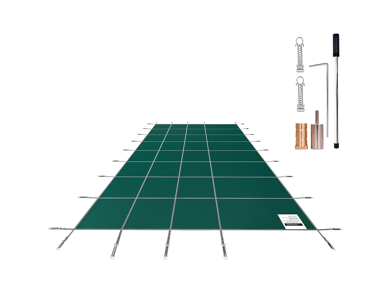 Winterzwembadafdekking, SucceBuy 430 x 790 cm Rechthoekige Gaasveiligheidsafdekking, Groen voor Buiten in de Winter