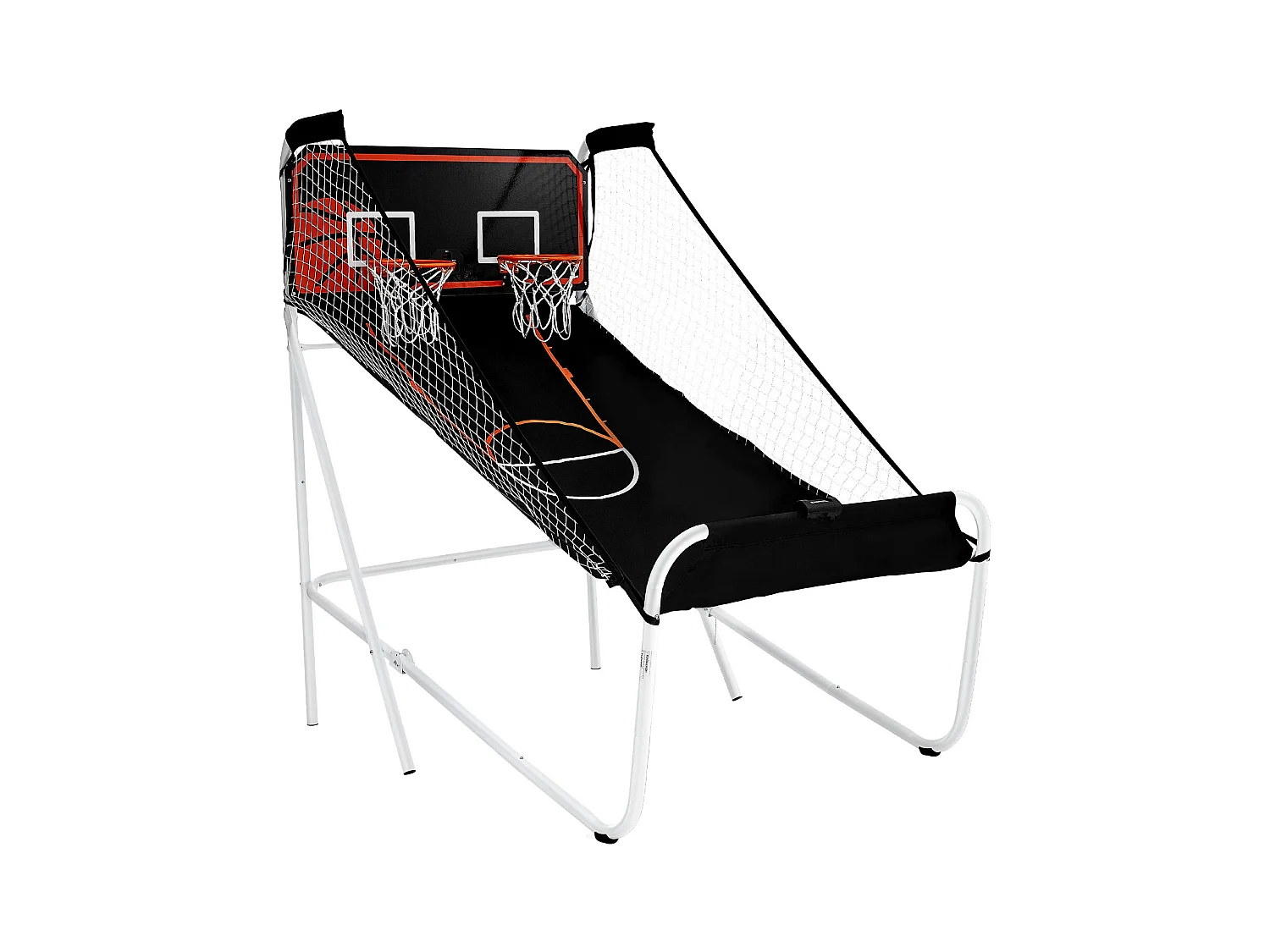 Panier de Basketball Pliable, SucceBuy Jeu d'Arcade de Basket-Ball Pliable d'Intérieur à Double Tir pour 2 Joueurs et 5 Balles