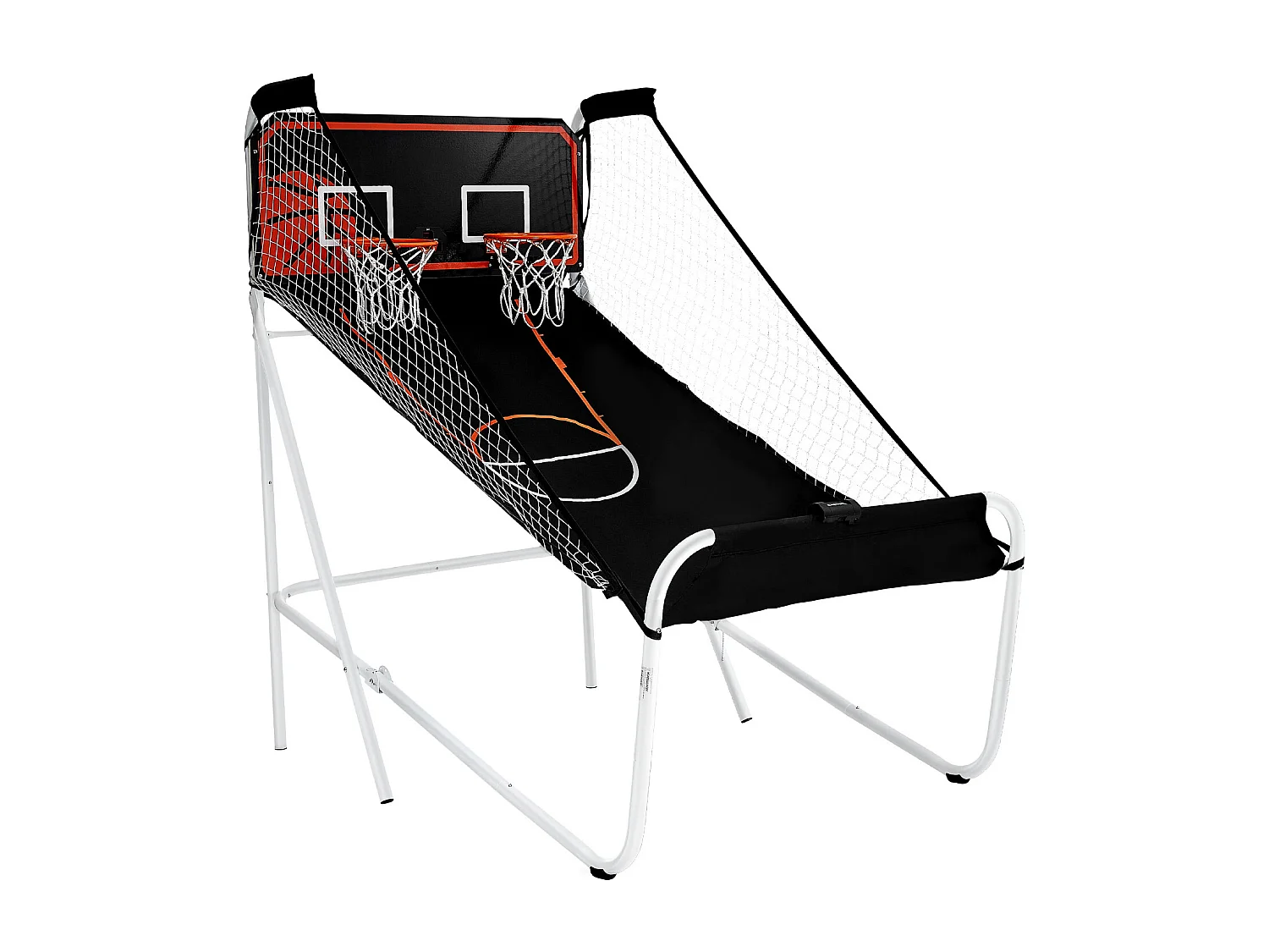 Panier de Basketball Pliable, SucceBuy Jeu d'Arcade de Basket-Ball Pliable d'Intérieur à Double Tir pour 2 Joueurs et 5 Balles