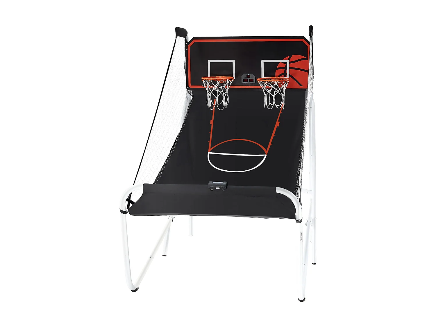 Panier de Basketball Pliable, SucceBuy Jeu d'Arcade de Basket-Ball Pliable d'Intérieur à Double Tir pour 2 Joueurs et 5 Balles