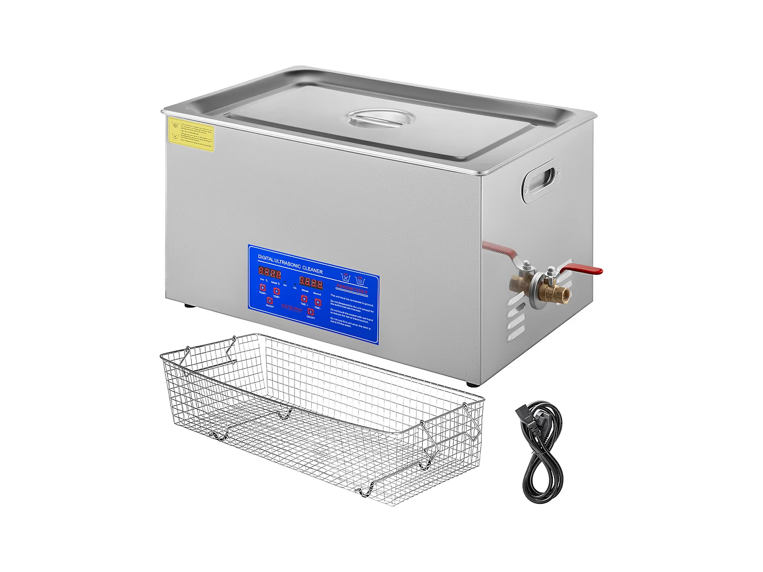 Nettoyeur SucceBuy Nettoyeur à Ultrasons Numérique 22L en Acier Inoxydable avec Minuterie de Chauffage et Désinfection 480 W