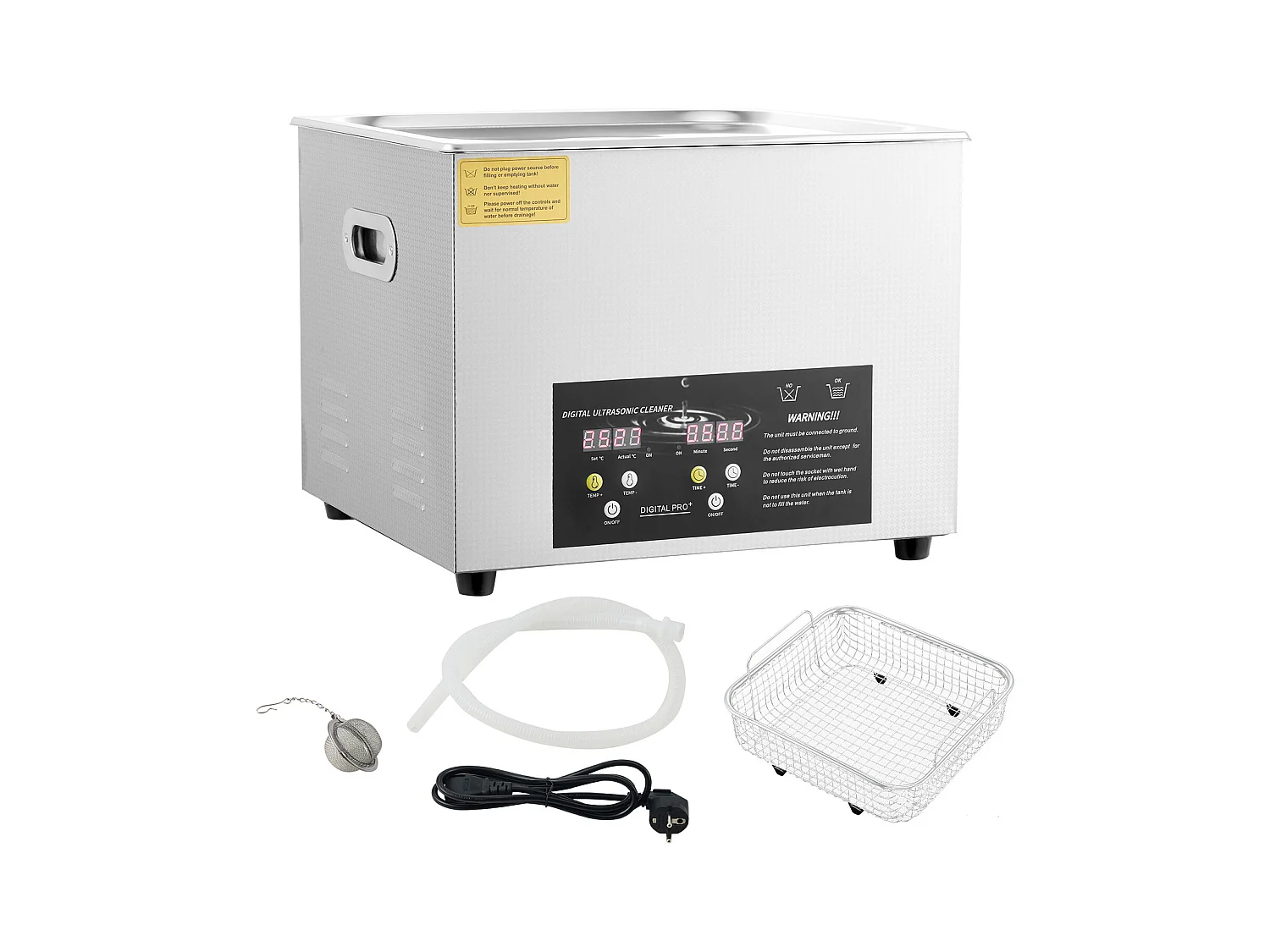 Nettoyeur SucceBuy Nettoyeur à ultrasons 15L 600W 40KHz Chauffage Minuterie Nettoyage