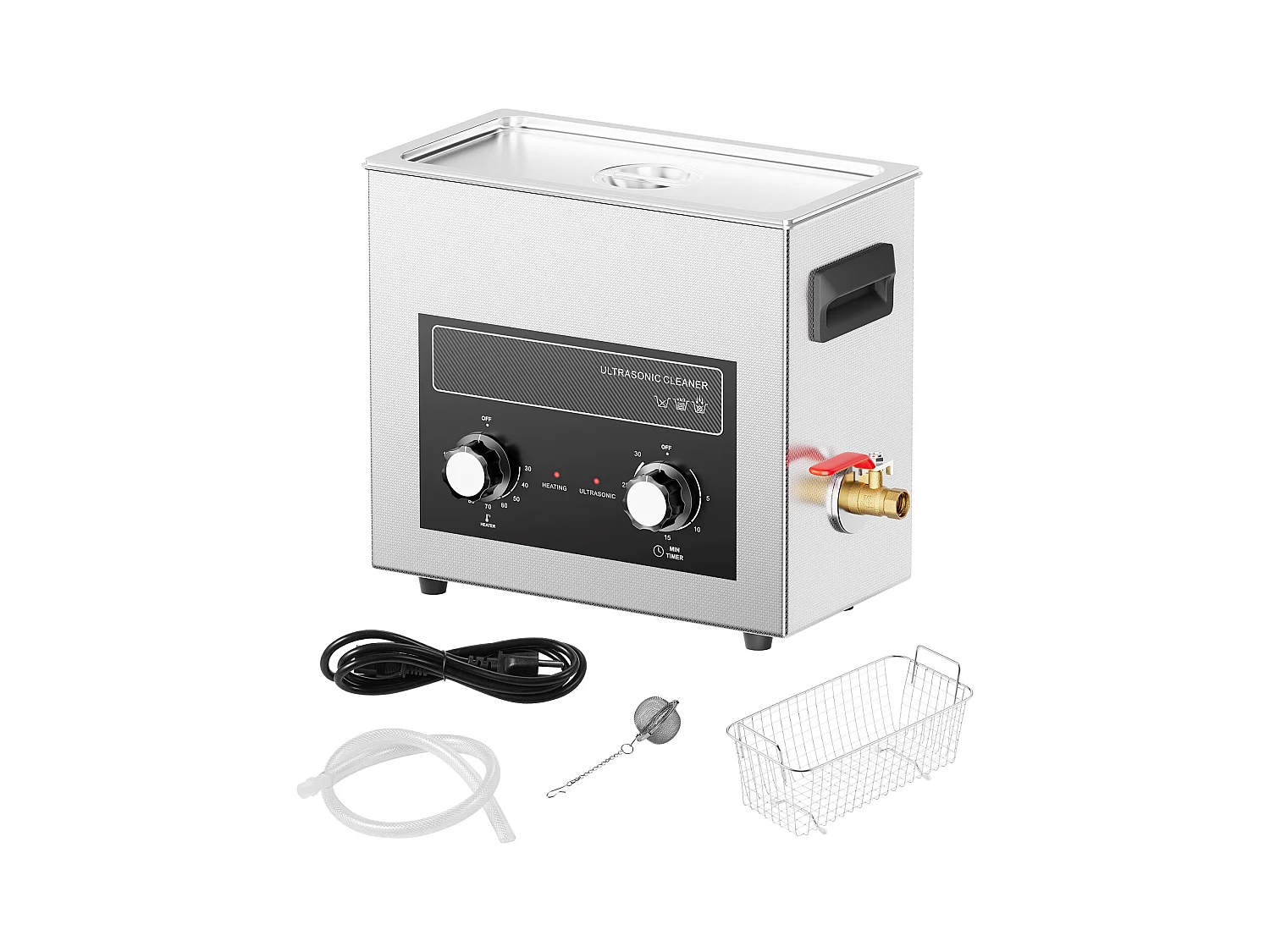 Nettoyeur SucceBuy Nettoyeur à Ultrasons 6L, Chauffage, Minuterie, Panier, 180 W Sonic