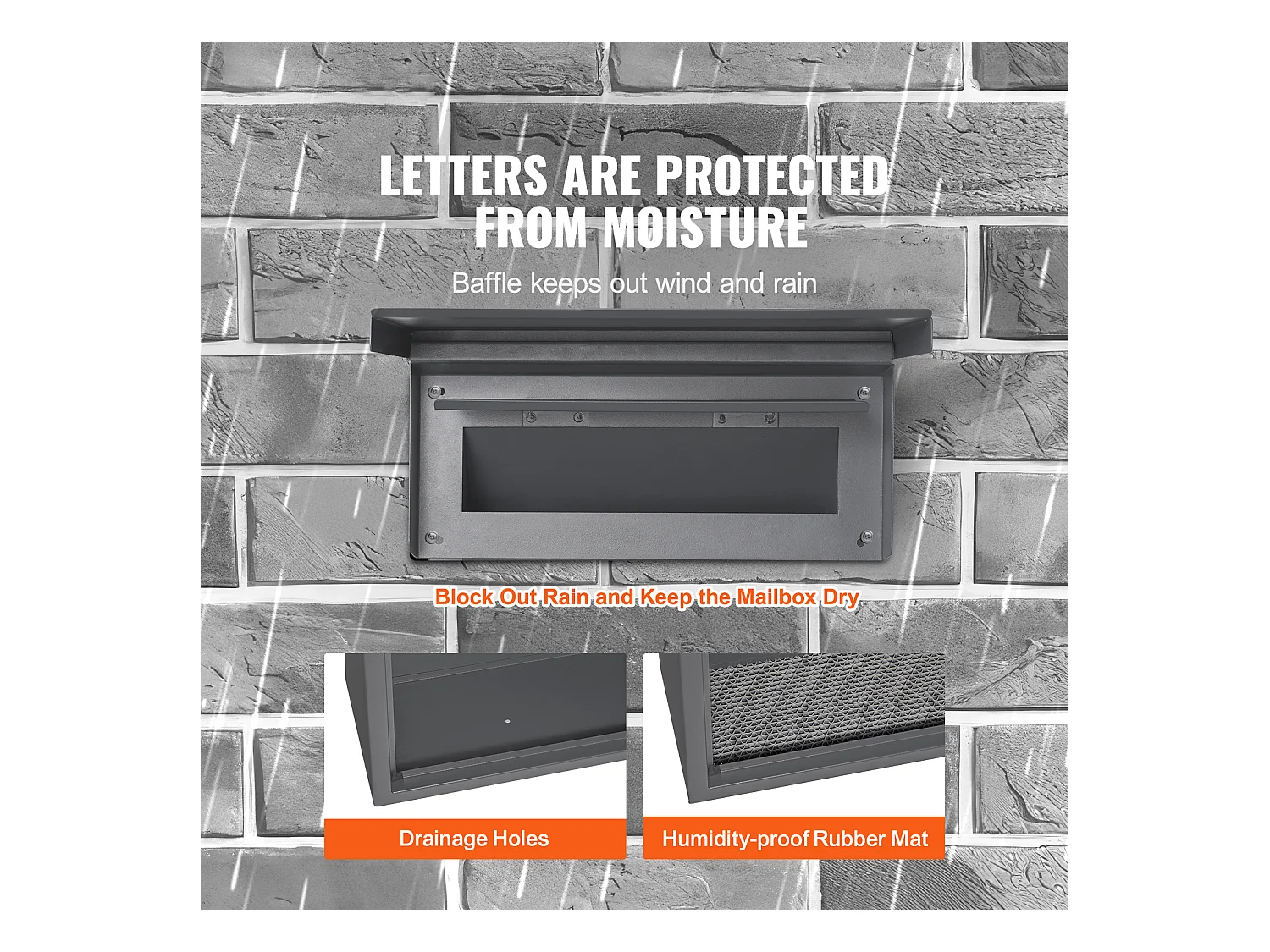 Boîte aux Lettres Murale SucceBuy Boîte aux Lettres Encastrée 320x158x430mm Gris Foncé -  Style Encastré Élégante et Fonctionnelle